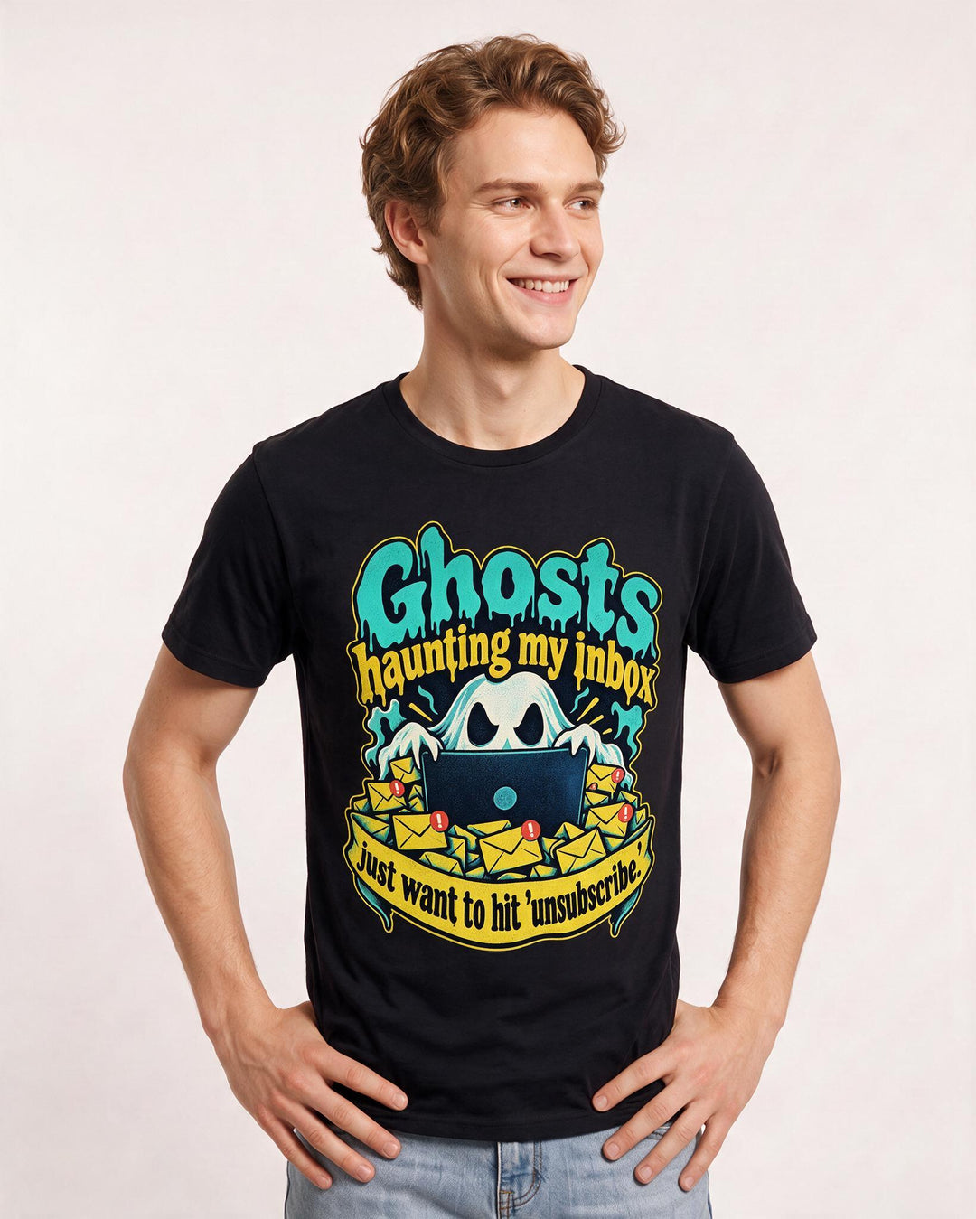 Halloween Black T-Shirt for Men – Halloween Theme Graphic Tee product image 1