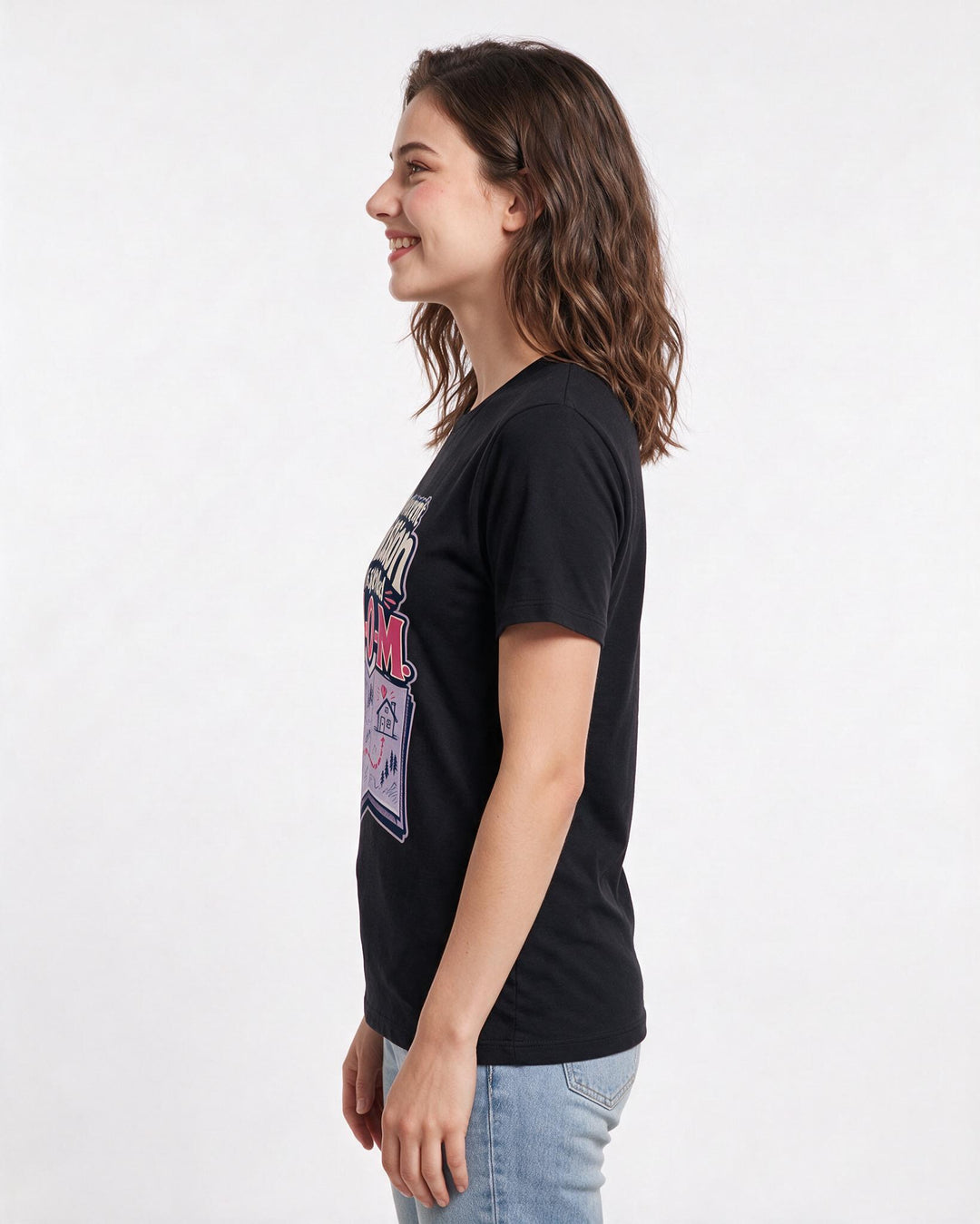 Veteran Women's Black T-Shirt – My current mission is spelled M-O-M. product image 2