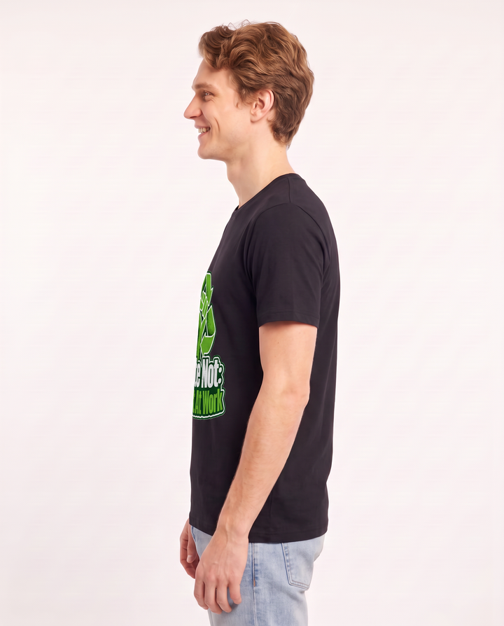 Waste Not: Activist At Work Men's Black T-Shirt product image 3