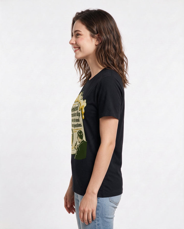Beer Black T-Shirt for Women – Everyday Expression Graphic Tee product image 2