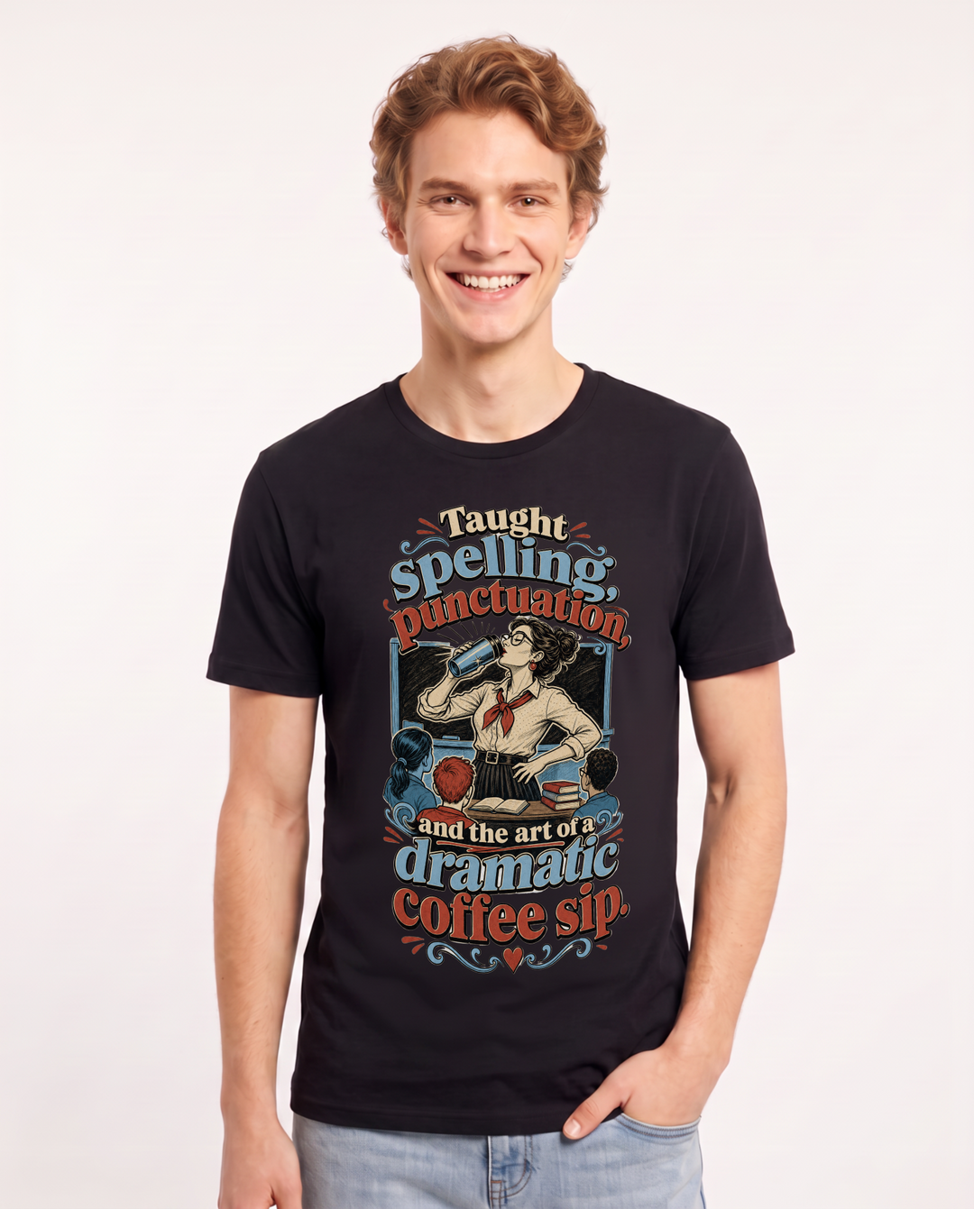 Teacher Black T-Shirt for Men – Everyday Expression Graphic Tee product image 3