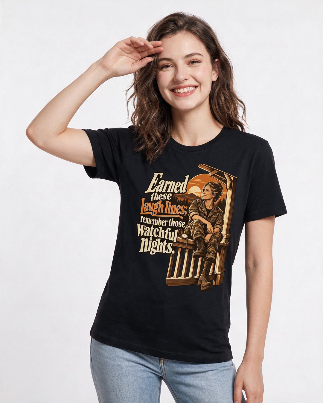Veteran Black T-Shirt for Women – Everyday Expression Graphic Tee product image 1