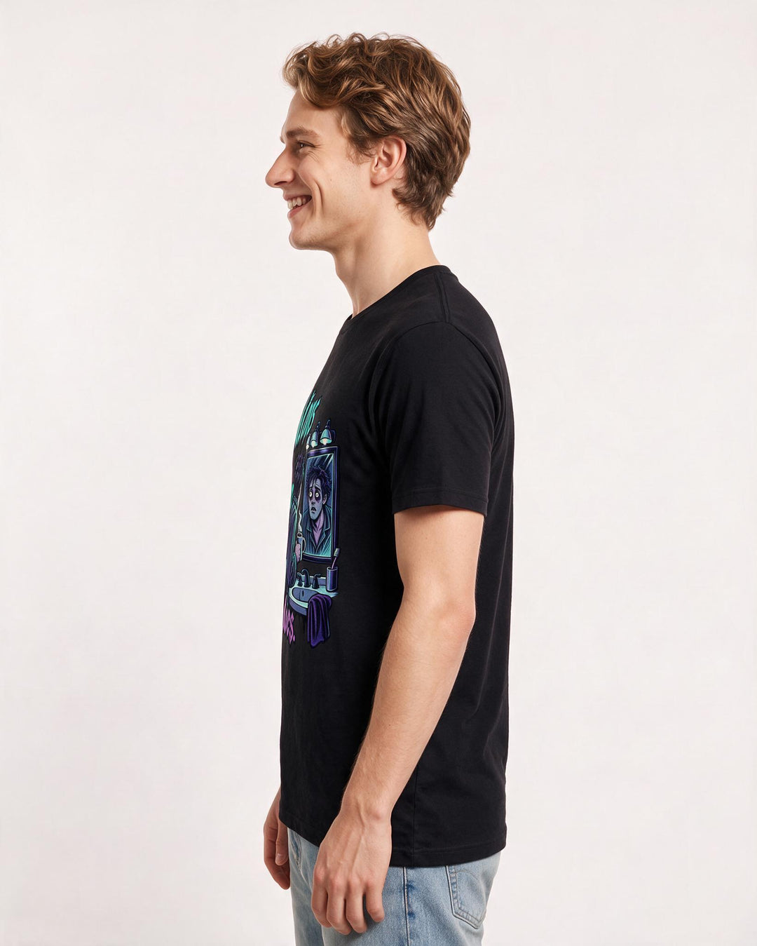 Halloween Black T-Shirt for Men – Halloween Theme Graphic Tee product image 2