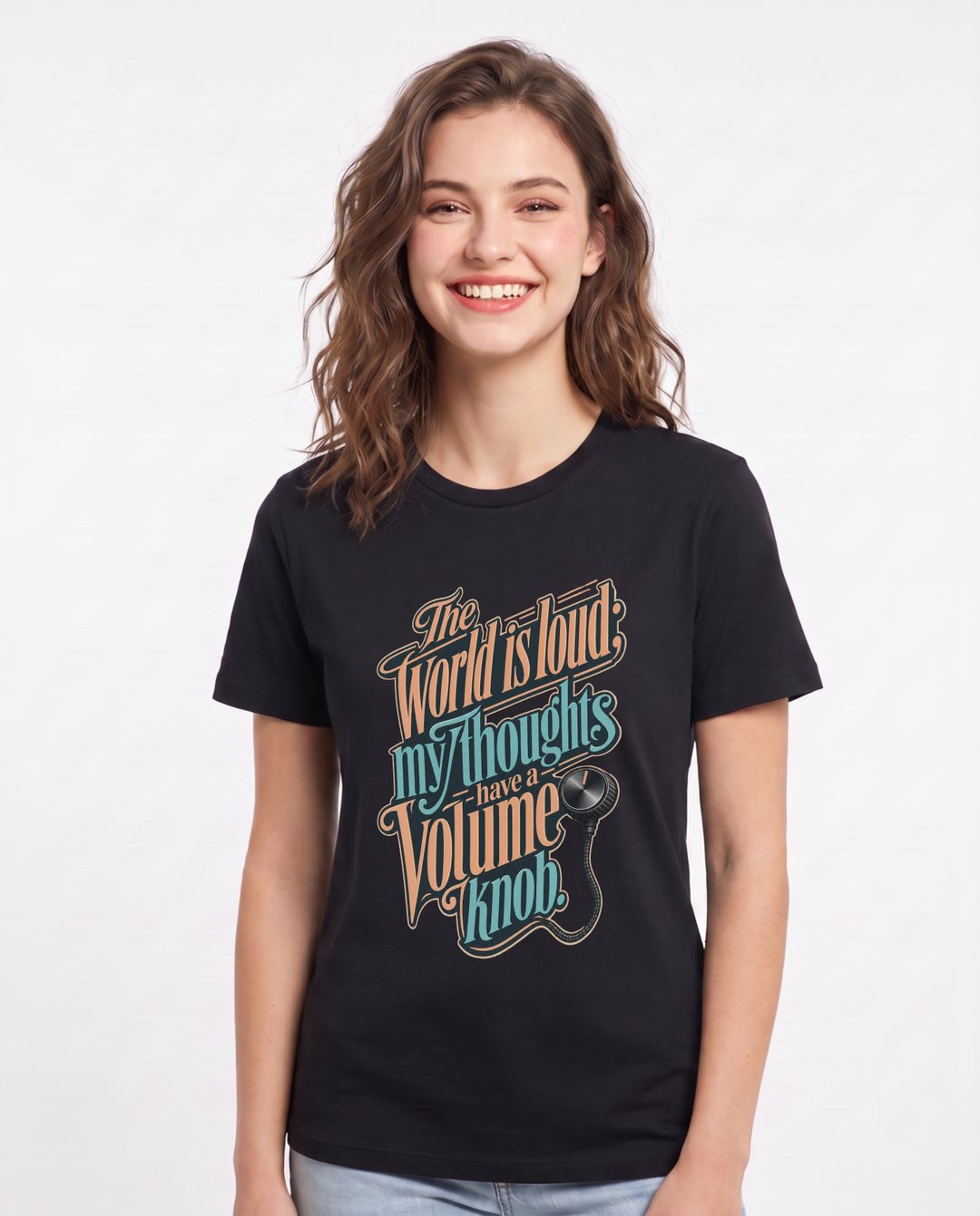 Neurodiversity Black T-Shirt for Women – Everyday Expression Graphic Tee product image 3
