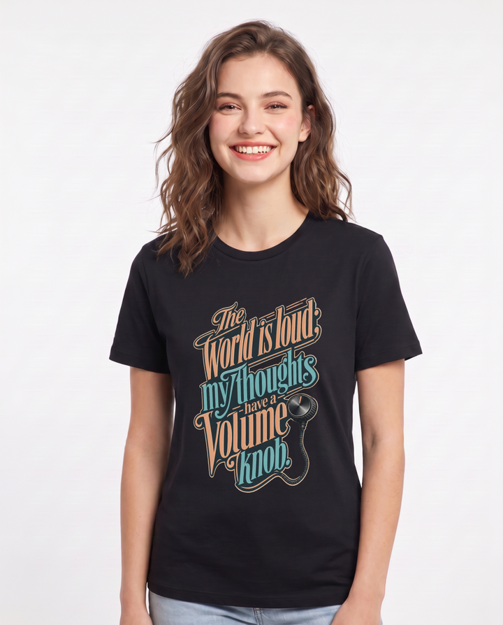 Neurodiversity Black T-Shirt for Women – Everyday Expression Graphic Tee product image 3