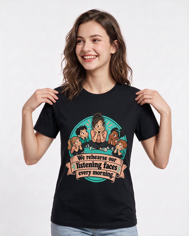 Teacher Black T-Shirt for Women – Everyday Expression Graphic Tee product image 1