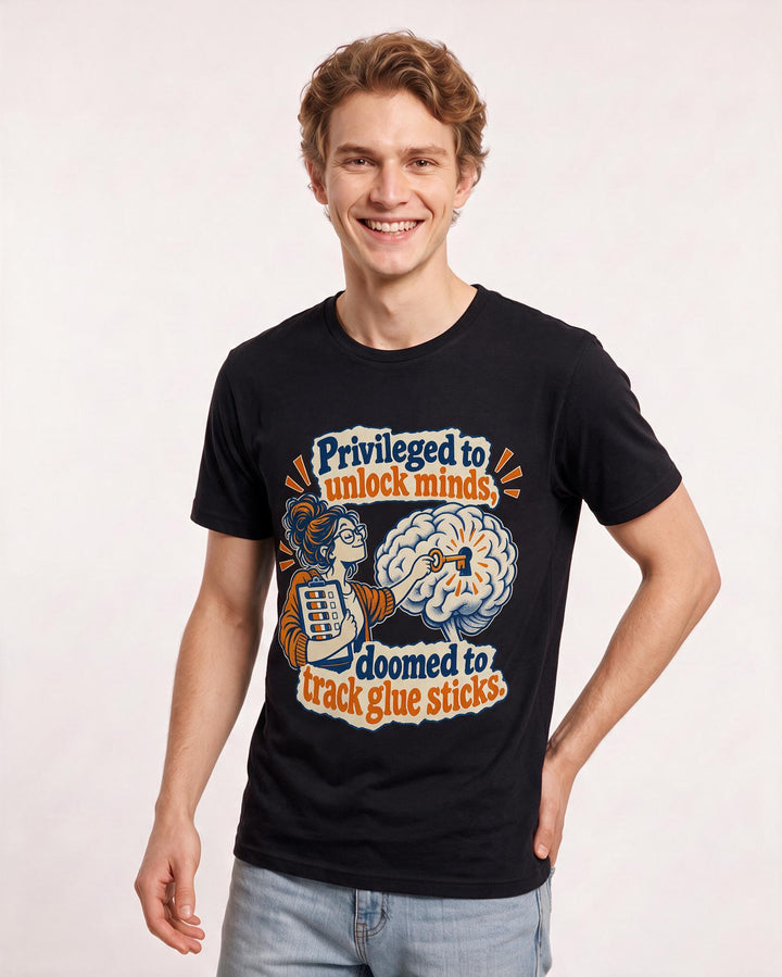 Teacher Black T-Shirt for Men – Everyday Expression Graphic Tee product image 1