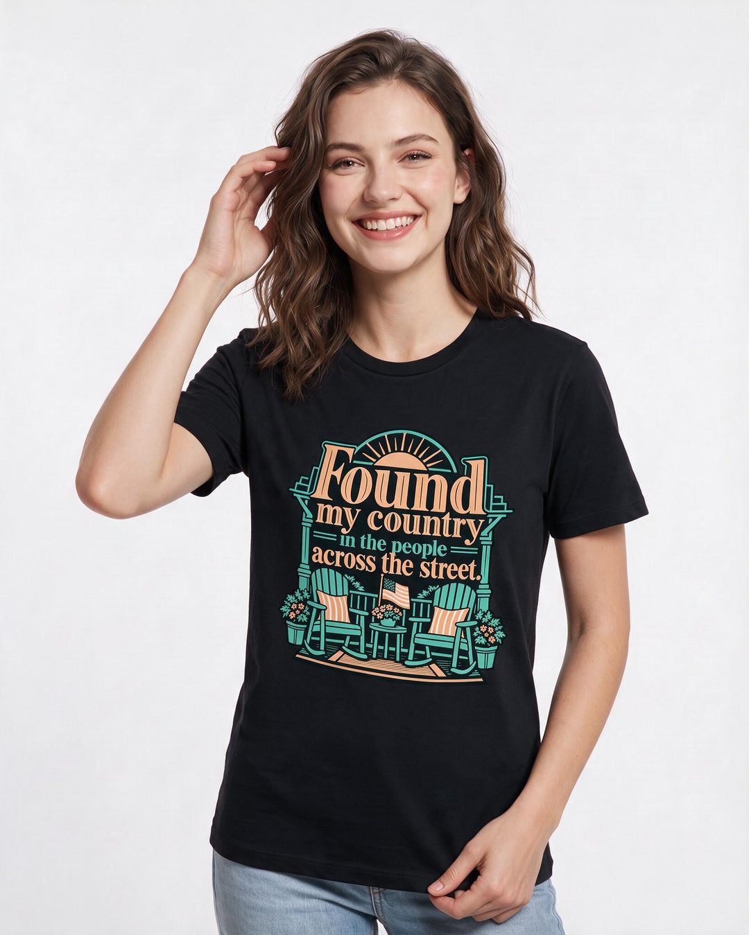 Patriotic Black T-Shirt for Women – Everyday Expression Graphic Tee product image 1