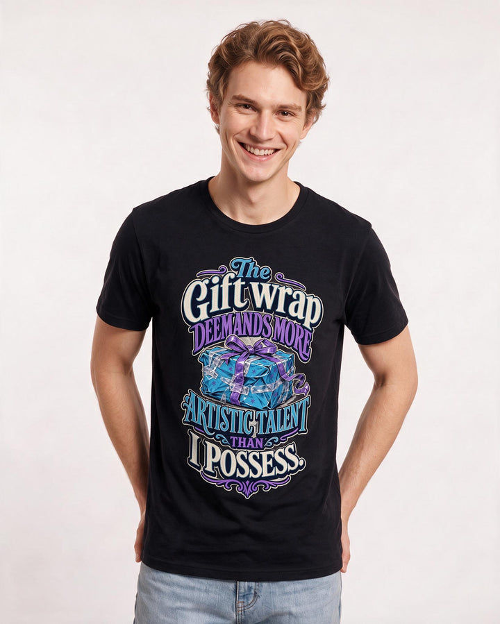 Christmas Black T-Shirt for Men – Holiday Theme Graphic Tee product image 1