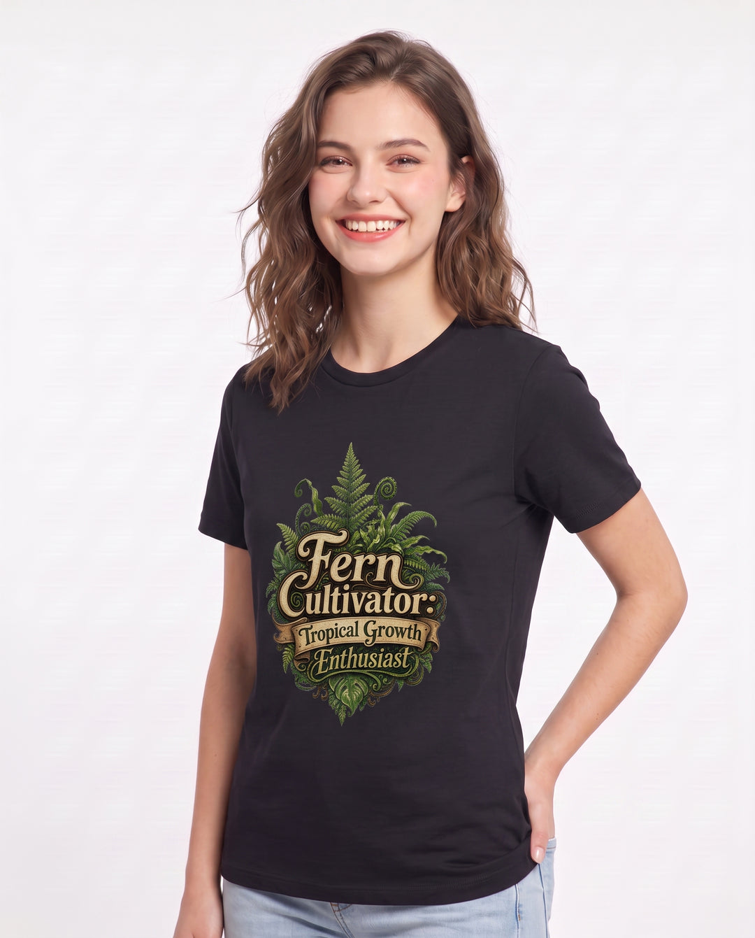 Fern Cultivator: Tropical Growth Enthusiast Women's Black T-Shirt product image 3