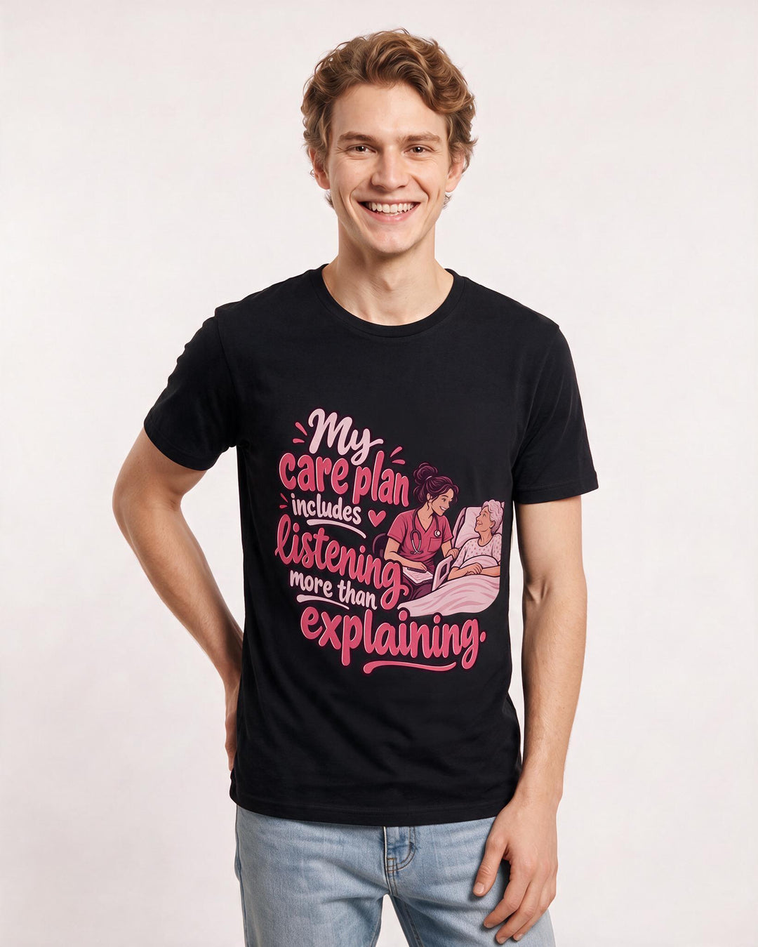 Nurse Black T-Shirt for Men – Nursing Life Graphic Tee product image 1