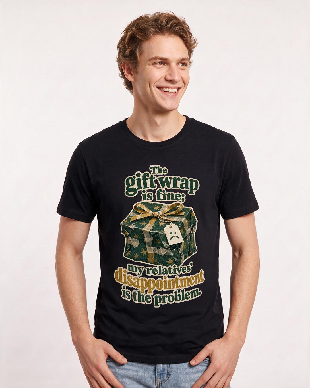Christmas Black T-Shirt for Men – Holiday Theme Graphic Tee product image 1
