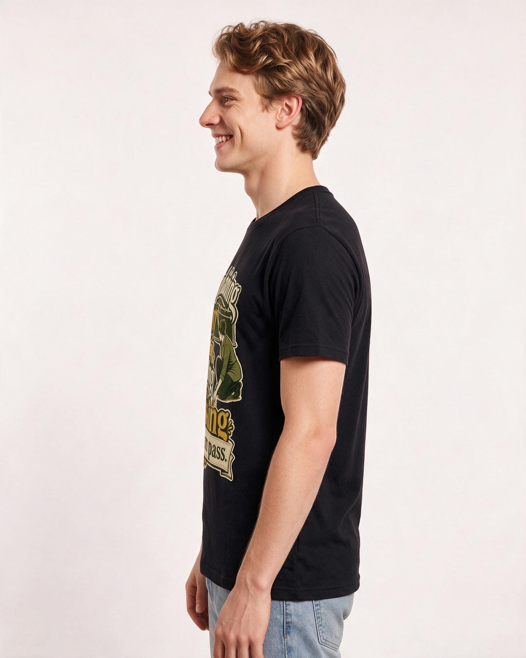 Funny Teacher Men's Black T-Shirt – Explaining history while locating the missing bathroom pass product image 2