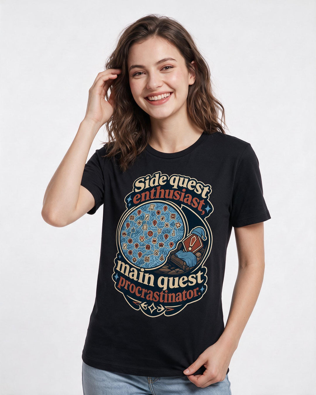 Gaming Black T-Shirt for Women – Game Night Graphic Tee product image 3