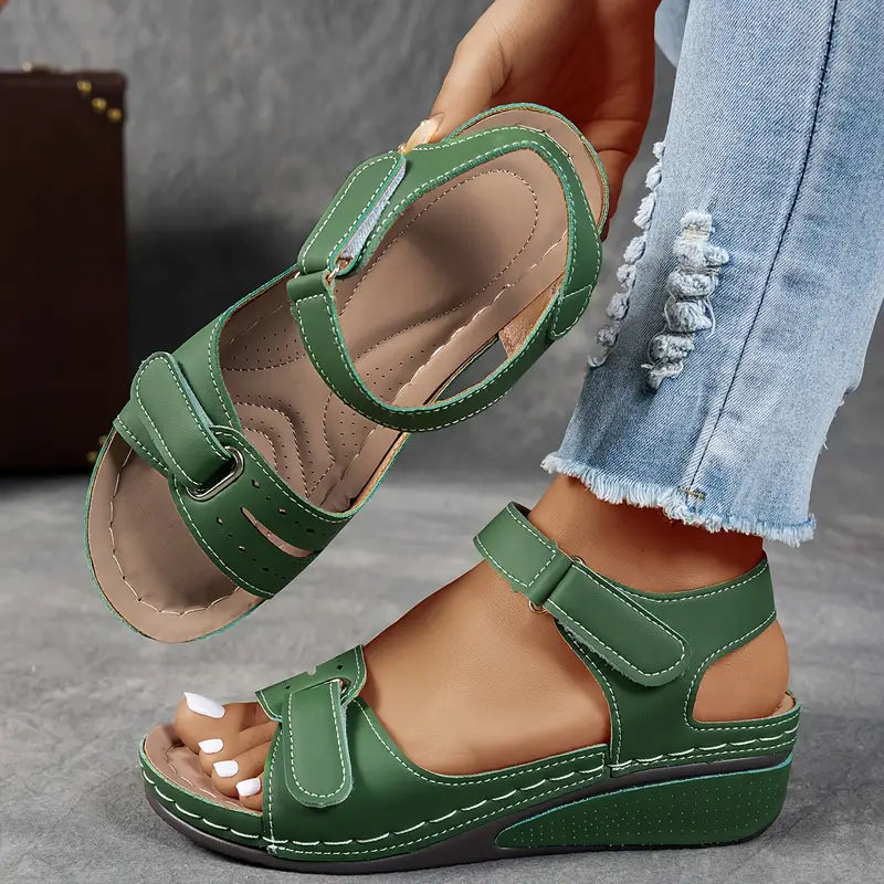 Women's Orthopedic Platform Wedge Sandals with Double Strap