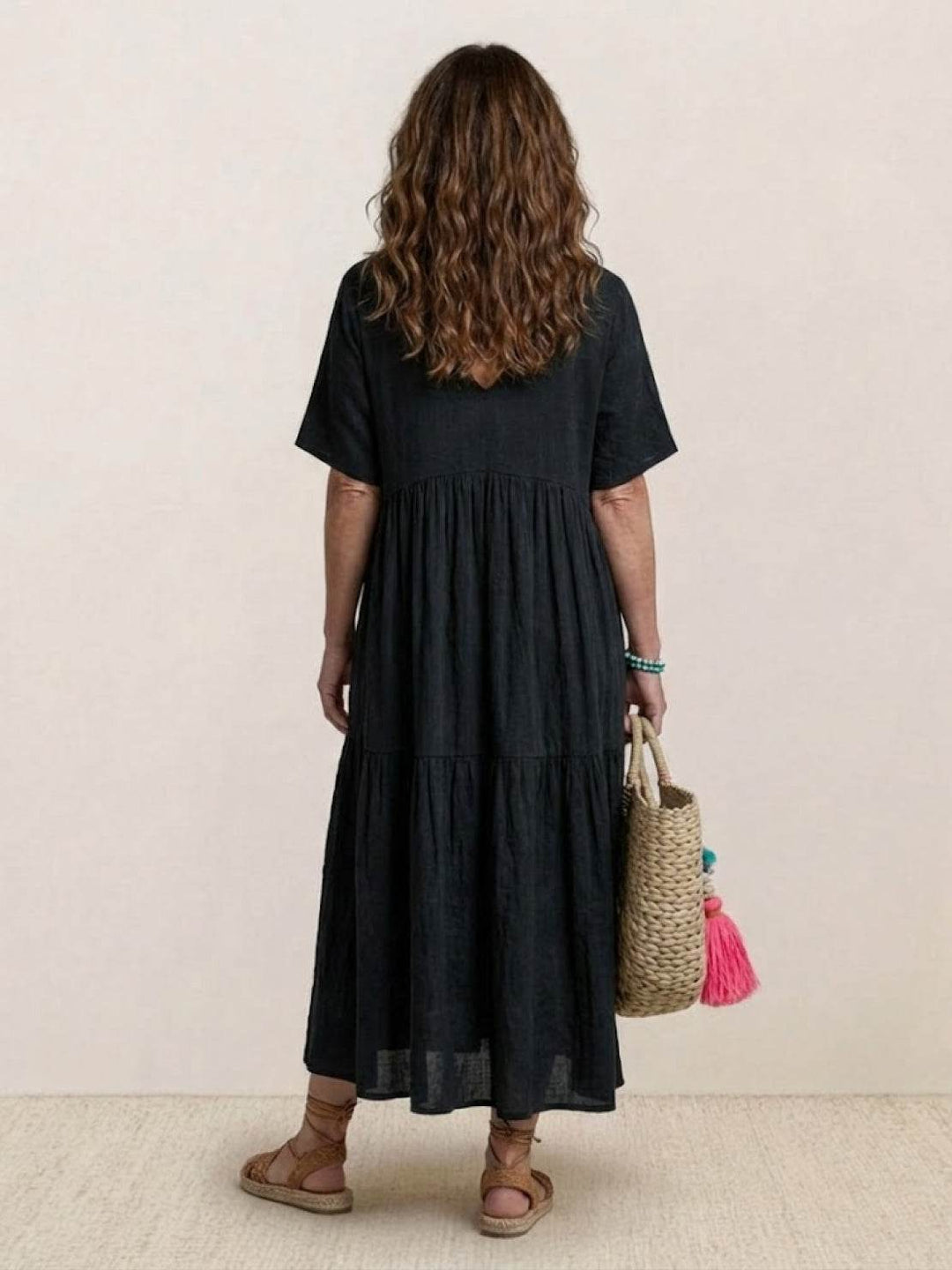 Nora | Boho Maxi Dress V-Neck Tiered