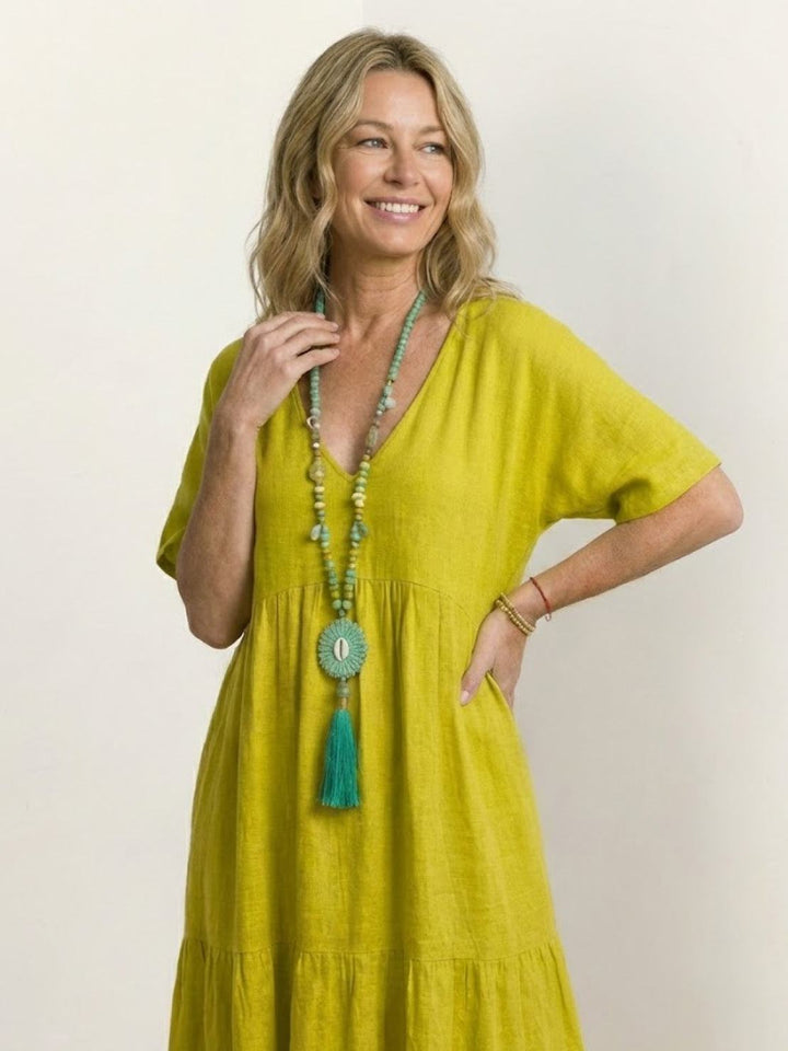 Nora | Boho Maxi Dress V-Neck Tiered